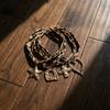Charm Starfish Pendant Necklace Exaggerated Leopard Cloth Strip Necklace  Collarbone Chain