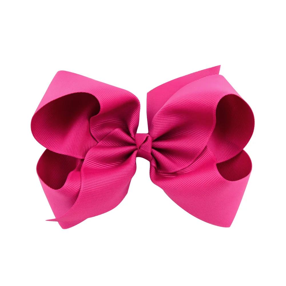 BABY BOWS 1Pcs 6inch Solid Colors Grosgrain Ribbon Hair Clips for Girls Large Hairpins Boutique Barrettes Kids Hair Accessories