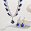 Jewelry, Luxury Sparkling Diamond Super Beauty Necklace Earrings Jewelry Two-Piece Set