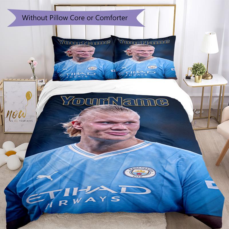 Haaland 216 Customize Your Name Bedding Set Breathable Duvet Cover with Pillowcases Home Decoration Birthday Gift