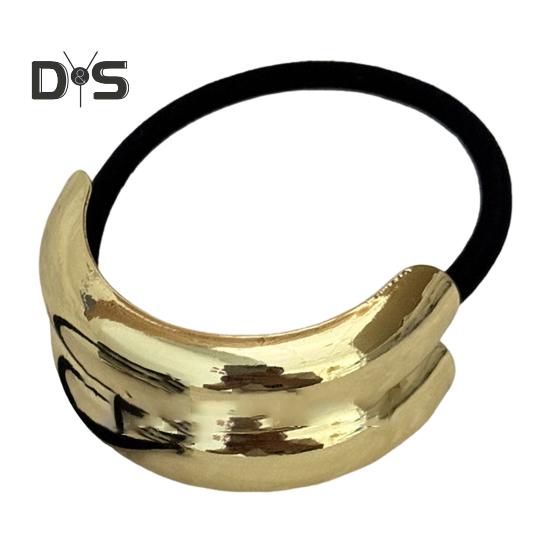 Women Headband Geometric Metal Decor High Elastic Hair Tie Versatile Styling Hair Rope Hair Accessories
