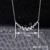 Ladies' Pendant Necklace, Inlaid with Gradient Transparent Cubic Zirconia, Minimalist Curved Design, Exquisite Daily Necklace, Birthday Gift