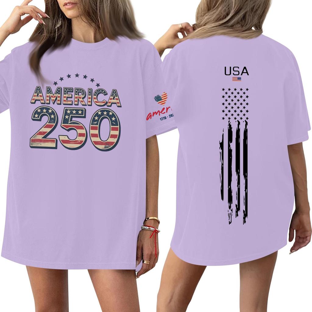 Women's Casual Fashion Round Neck Casual Print Short Sleeve T-Shirt Top