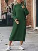 2023 Long Sweater Skirt Over Knee Loose High Neck Knitted Dress Women's Bottom Dress