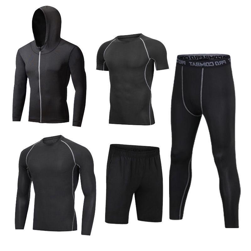 Men's Quick-Dry Running & Fitness Set: Short-Sleeved, Sweat-Absorbing, Casual Wear Tights