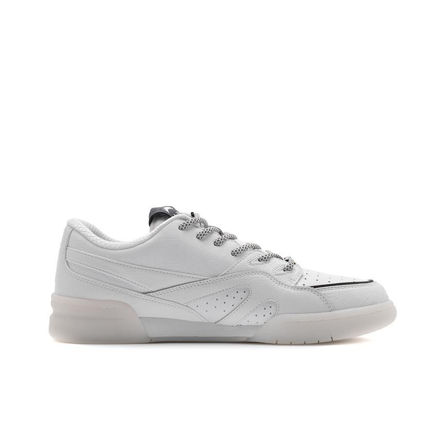 Li Ning 937 Deluxe Low Fog City Trend Ammortizzazione Antiscivolo Resistente all'Usura Scarpe da Basket Retro Basse Sneaker da Uomo Bianco Nero AGBR099-2