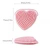 Heart Shaped Silicone Facial Brush Double-sided Scrabber Hanging Brush Soft Cleansing Brush Portable Exfoliating Beauty Brush