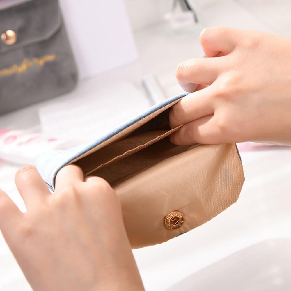 Velvet Card Bag Make Up Bag Lipstick Pouch Sanitary Napkin Bag Earbuds Earphone Holder Coin Purse