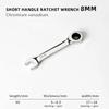 Reversible Combination Stubby Spanner Quick Open Short Handle Ratchet Socket Wrench 8mm-19mm CR-V Steel Bike/Auto Repair Tool