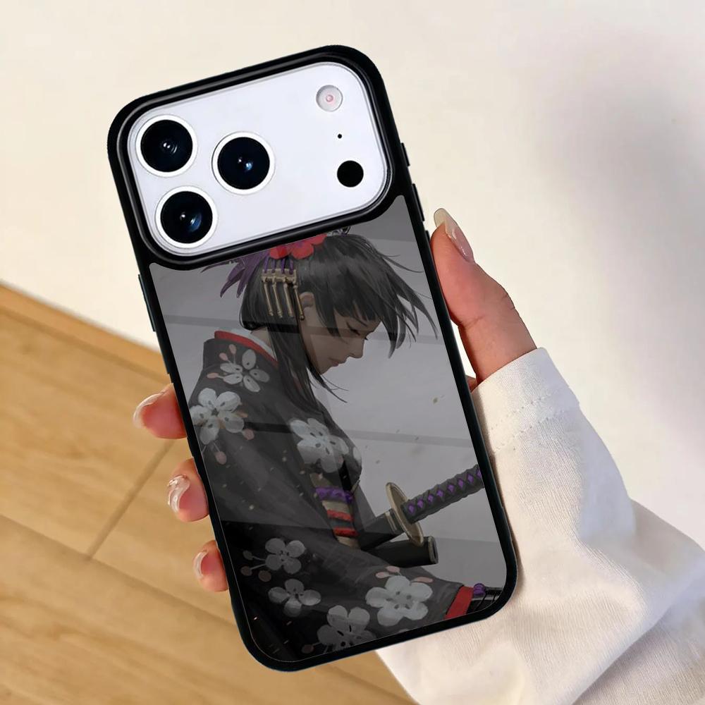 Anime Girl Samurai Mobile Phone Case for IPhone 17 AIR 16pro Max 15 14 13 12 11 Bumper Cover