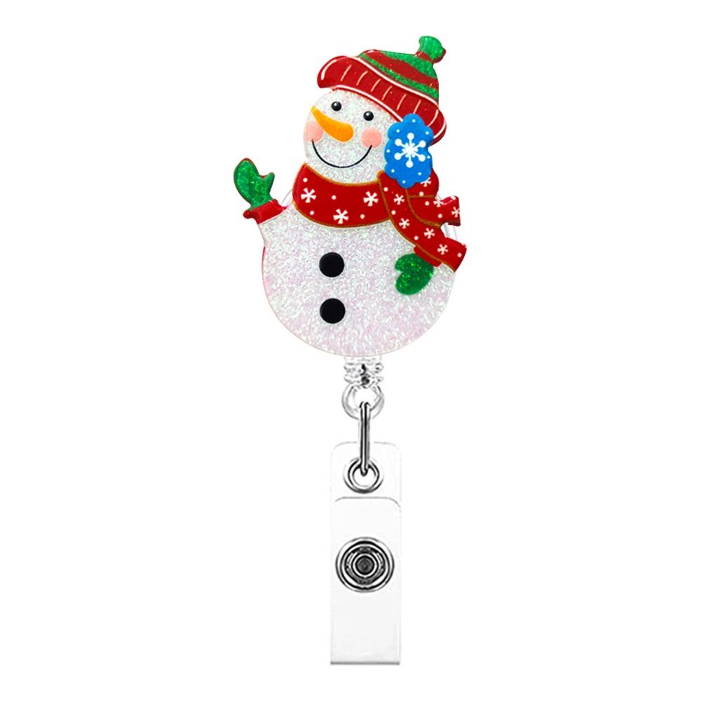 Snowman Elk Christmas Badge Reel Santa Claus ID Card Holder  Doctor Student