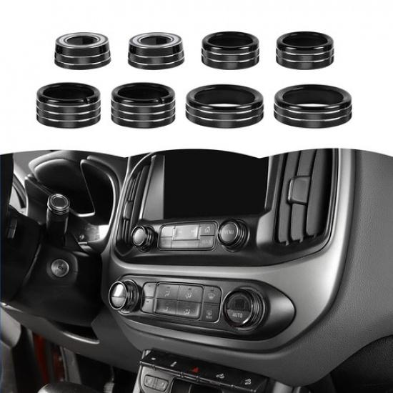 8pcs Center Climate Control Knob Cover Rings For Chevy Colorado/GMC Canyon 2014+