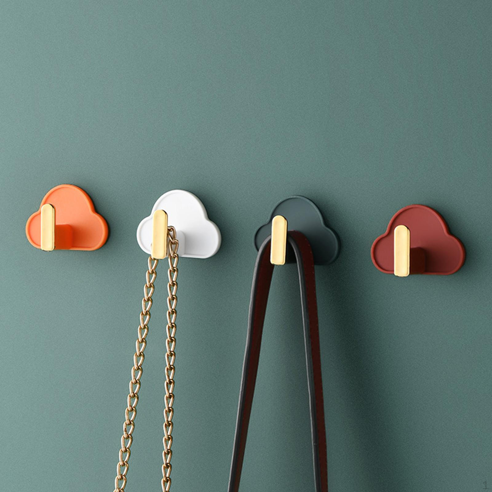 

4 Pieces Multifunction Storage Hooks Self Flexible Stable Hanging Organizer for Bathroom Bags Multicolor