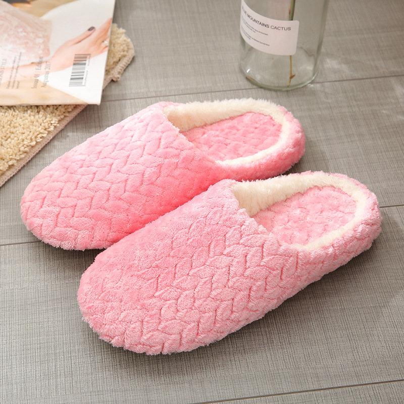 Fashion Women Indoor Slippers Warm Plush Lovers Home Slipper Anti Slip Autumn Winter Shoes Woman House Floor Soft Slient Slides SH072701