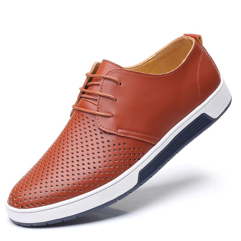 

Мужская повседневная обувь для доски, большой размер, модная, с перфорацией, обувь для внешней торговли, мужская обувь, одинарная обувь, мужская кожаная обувь с перфорацией, мужская 48