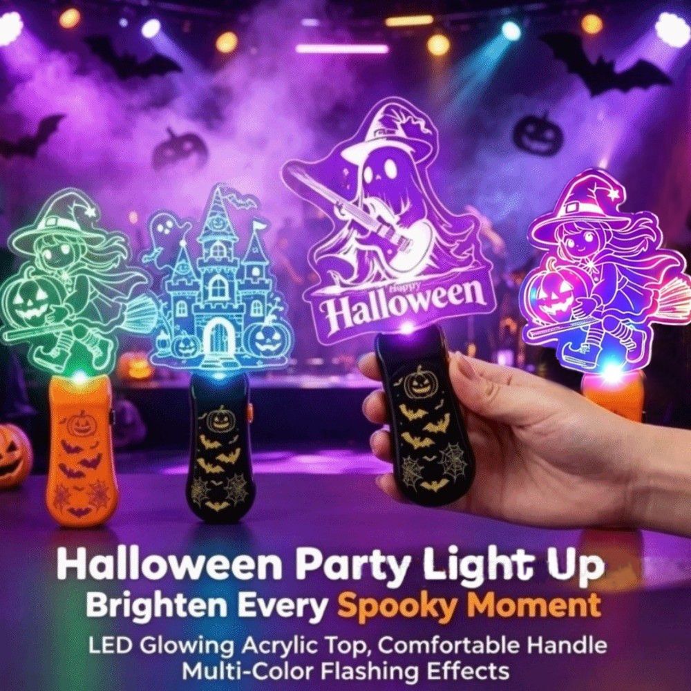 Halloween Lamp LED Glow Sticks with Sound Santa Claus Mini Handheld Night Lights Christmas Party