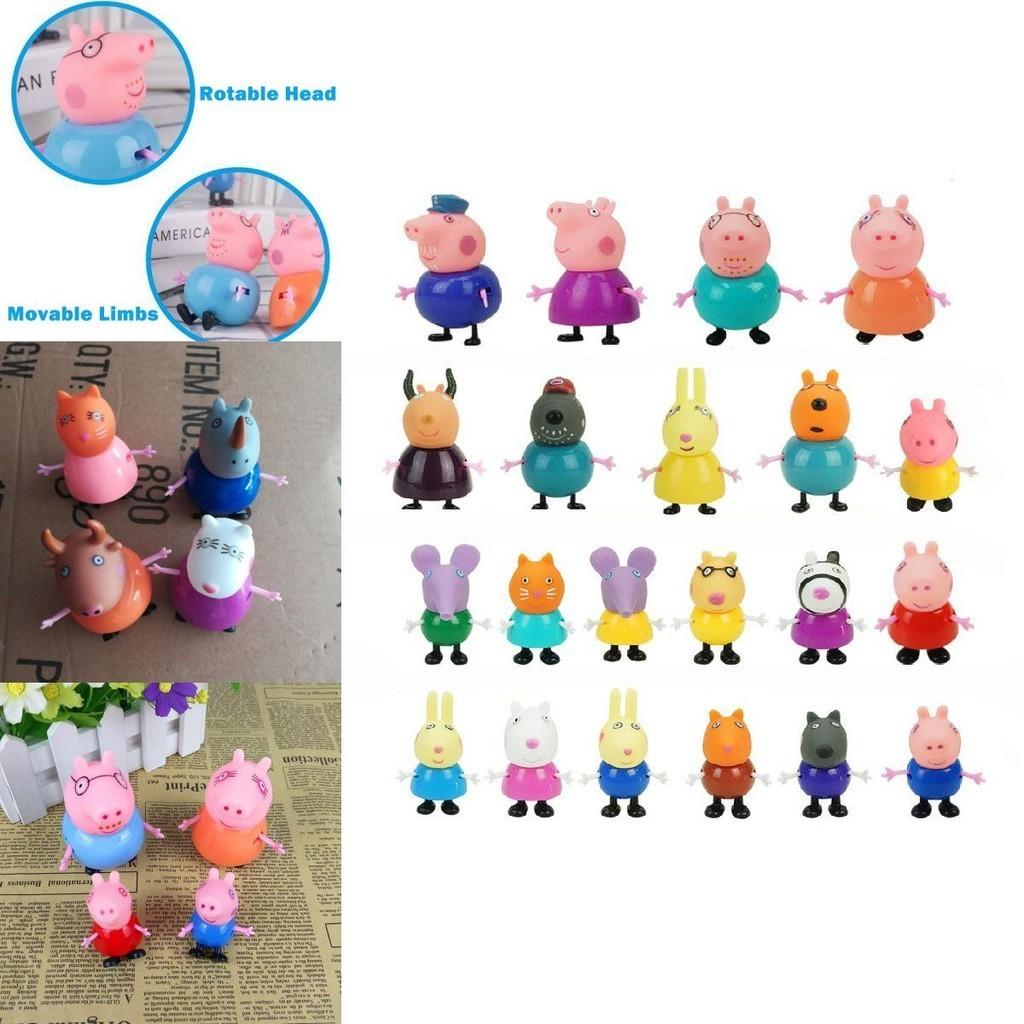Colorful Eco-friendly Peppa Pig Family Friends Action Figures For Kids 25pcs Set