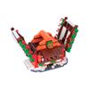 MOC Winter Christmas Scene Building Blocks Set: Santa's Cottage Printed Bricks DIY Model