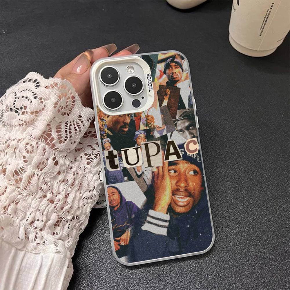 Rapper 2Pac Singer Tupac Cover For iPhone 17Air 16 15 14 13 12 11 Pro Max X XS XR Plus Colorful Silver Phone case