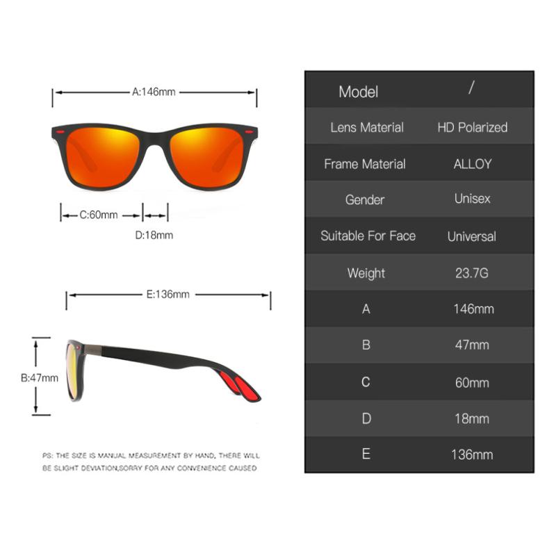 Mode Klassische Polarisierte Sonnenbrille Männer Frauen Quadrat Sonnenbrille Anti-glare Goggle Reise Angeln Radfahren Sonnenbrille UV400