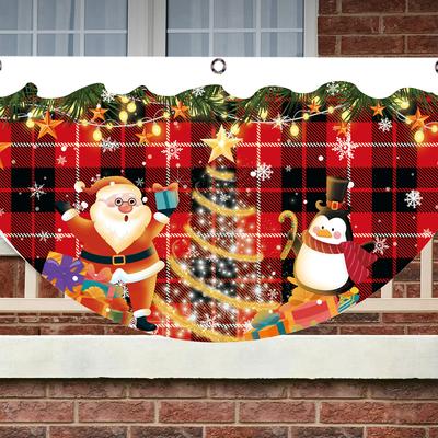 Christmas Outdoor Fan-shaped Flag Banner Christmas Decor for Home 2024 Cristmas Drop Ornament Xmas Navidad Gift New Year 2024