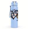 1PC Peace Sign Coffee Cup Heart 750ml Color Plastic Sports Water Bottle Leakproof Flip Straw Lid Suitable for Sports Office Home Use