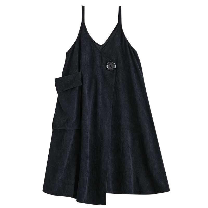 New Plus Size Design Crafted Straps Adjustable Loose Dresses