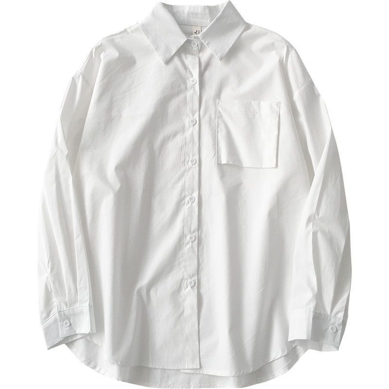 Women's Japanese Preppy Oversized White Shirt with Tie for Casual Summer Wear
