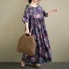 DIMANAF New 2026 Summer Beach Women Plus Size Lady Long Dress Loose Oversize Maxi Floral Print Cotton Vintage