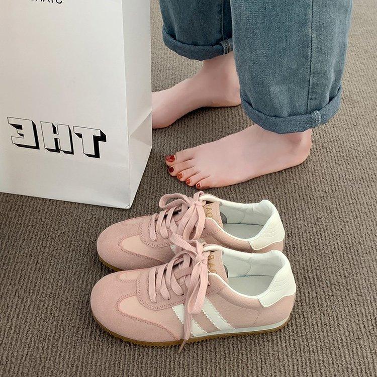 Satin-faced German Training Shoes Women's 2024 Autumn New Thin Breathable Flat-soled Soft-soled Versatile Casual Forrest Gump Shoes