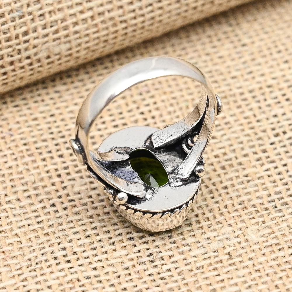 Peridot Gemstone ručne vyrábaný 925 masívny strieborný prsteň na svadobný dar