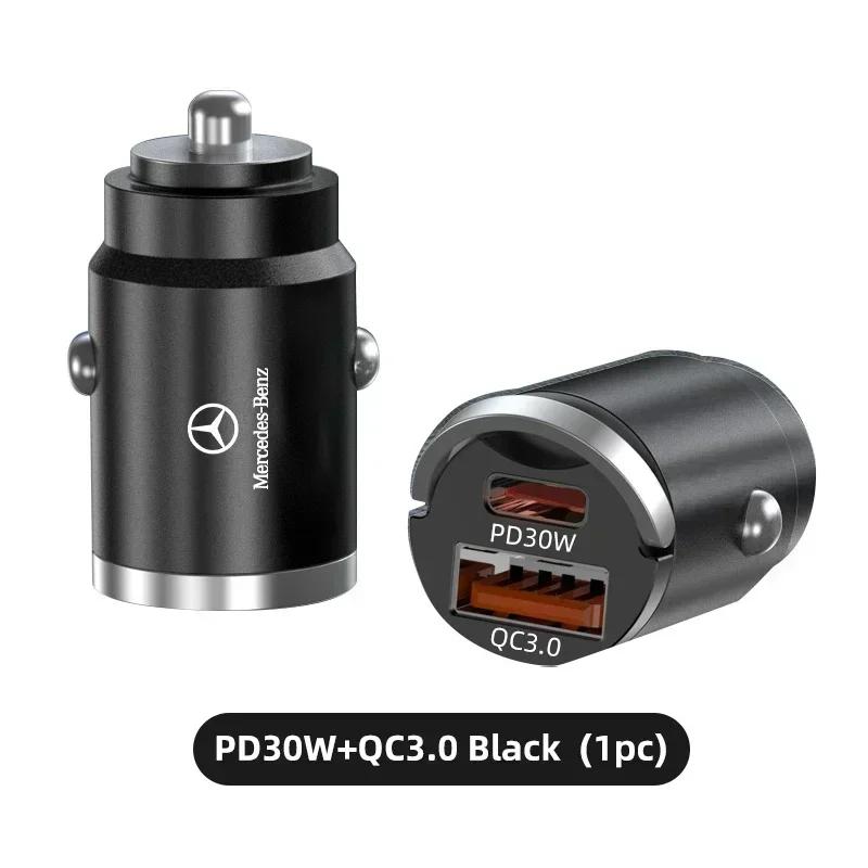 TEP3   Car Charger USB Type C PD Phone Cigarette Lighter Adapter Fast Charging For Mercedes Benz AMG A C E V Class W201 W210 W108 W204