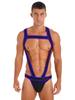 Pánská kombinéza s kontrastním lemováním a hrudním postrojem, s designem vypouklé kapsy, jednodílné body, spodní prádlo jockstrap pro cosplay