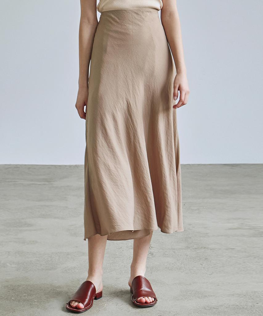 Nigaennikol Satin Long Skirt_Beige