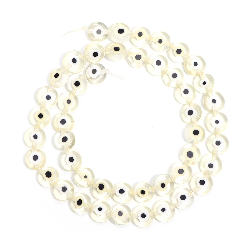 1 Strand Flat Round Glass Beads Evil Eye Lampwork Spacer Beads For Handmade Earring Bracelet Jewelry Making Supplies 4 6 8 10mm