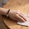 Minimalist Stackable Beaded Jewelry Obsidian Stone Bracelet for Men Women, Colorful Rock Beads Delicate Porous Texture Bead Stretch Bracelet,