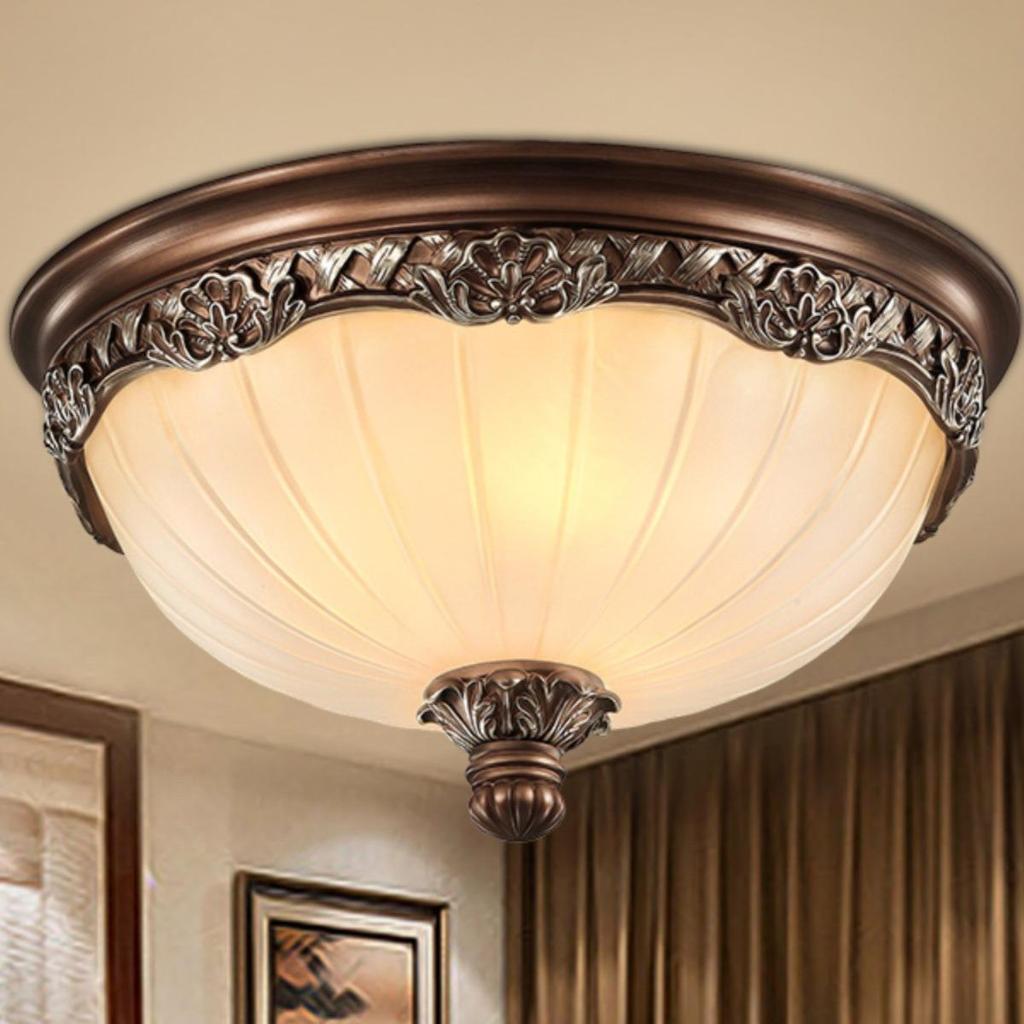 European Retro Dimmable LED Ceiling Light for Hallway, Balcony, or Bedroom