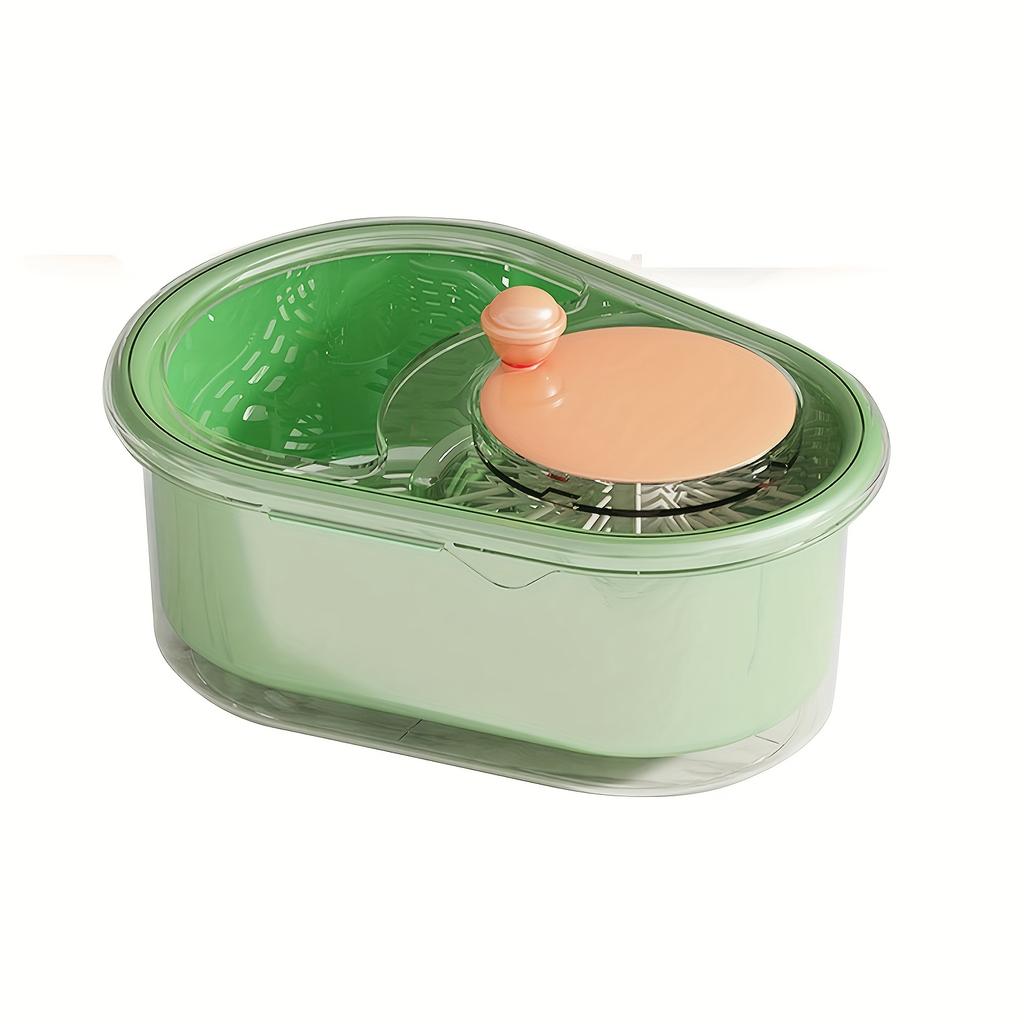 Manual Fruit and Vegetable Washing Machine with Colander and Bowl , Large Multifunctional Kitchen Cleaner, Durable Plastic, No Electricity Needed
