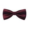 Men's Solid Color Double Layer Bow Tie - Poly Silk, Korean & British Style, Red/Black, Wedding & Best Man Accessory.