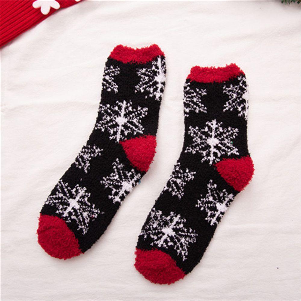Christmas Women's Socks Coral Fleece Floor Cute Socks Winter Warm Fluffy Floor Socks Xmas Gifts