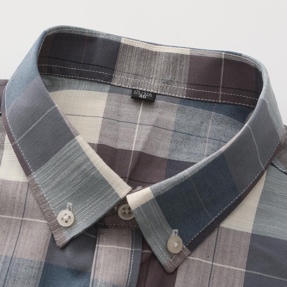 Klasyczne koszule z długim rękawem w kratę - Regularny krój, Zapinane na guziki, Wygodna 100% bawełna, Idealne na co dzień, Zaprojektowane dla mężczyzn