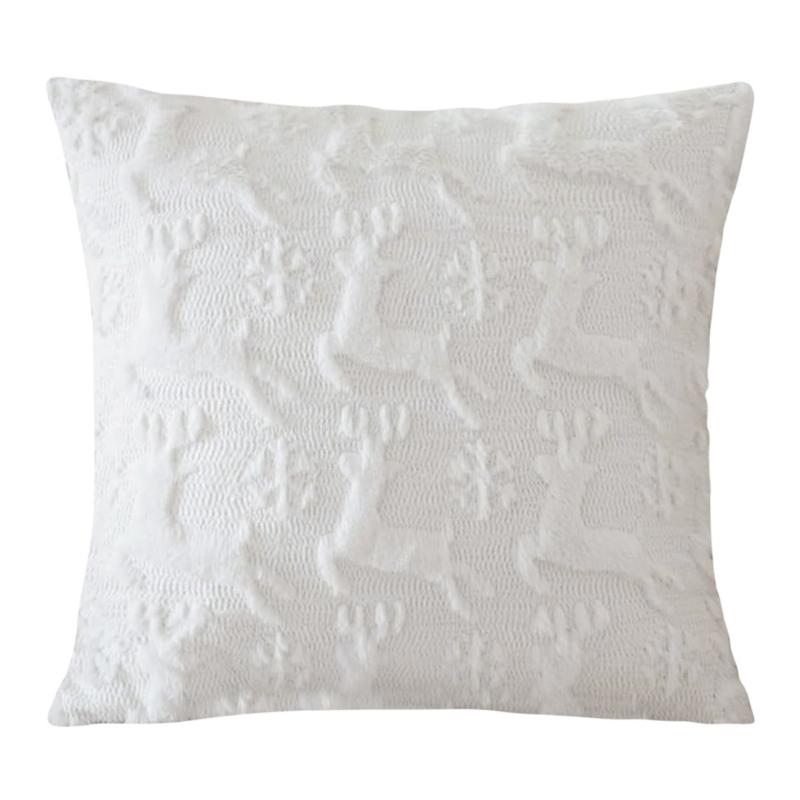 

Christmas Celebration Pillow Cover With Invisible Closure Simple Cleaning Sturdy for Living Room Bedroom білий