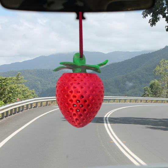 Strawberry Car Air Freshener Cute Hanging Diffuser with Cologne Scent Adjustable Vent Clip for Car Closet