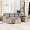 VidaXL Garden Lounge Set with Cushions 6 Pcs, Patio Sofas, Patio Furniture Set, Outdoor Furniture, Beige 3254836
