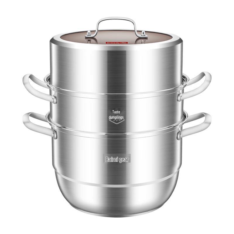 Boernice Schleyer 28cm 304 Stainless Steel Double-Layer Steamer Pot