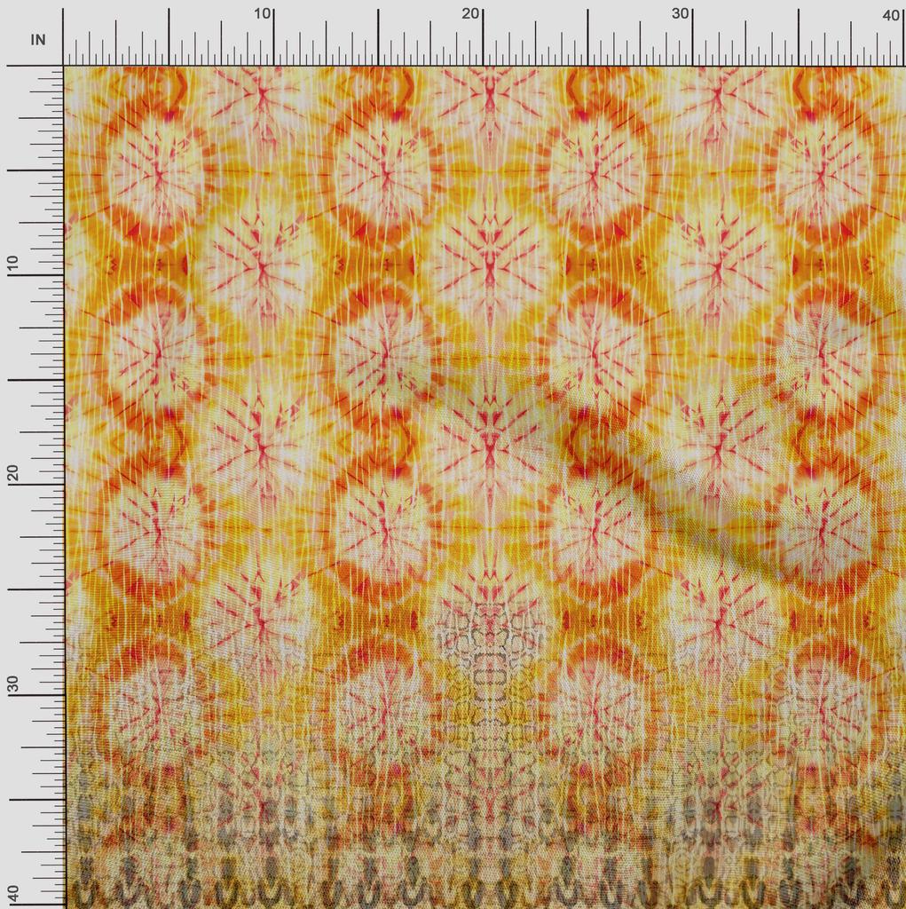 Soimoi Japan Crepe Satin Fabric Tie & Dye Panel Decor Fabric Printed Metre 42 Inch