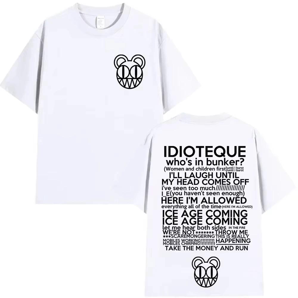 Rapper Radiohead 100 Cotton Mens Shirt Loose Fit Pop Music Album Pattern Summer Womens Y2K HipHop Retro Street TShirt