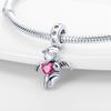 Angel Wings Pendant Diy Jewelry Accessories Bracelet Necklace Beaded, White Copper Silver Plated Pendant Beads
