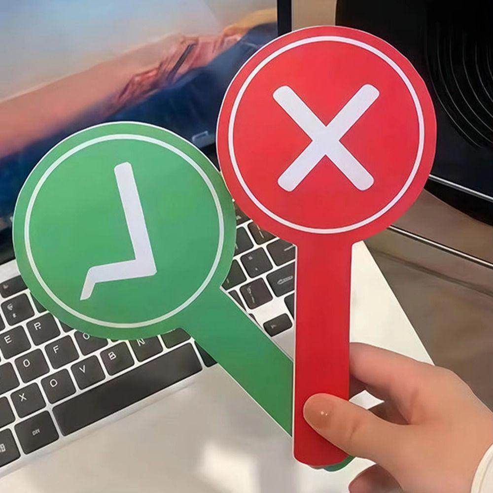4Pcs Double Sided Hand Held Response Card Portable Classroom Response Signs  Photography Prop
