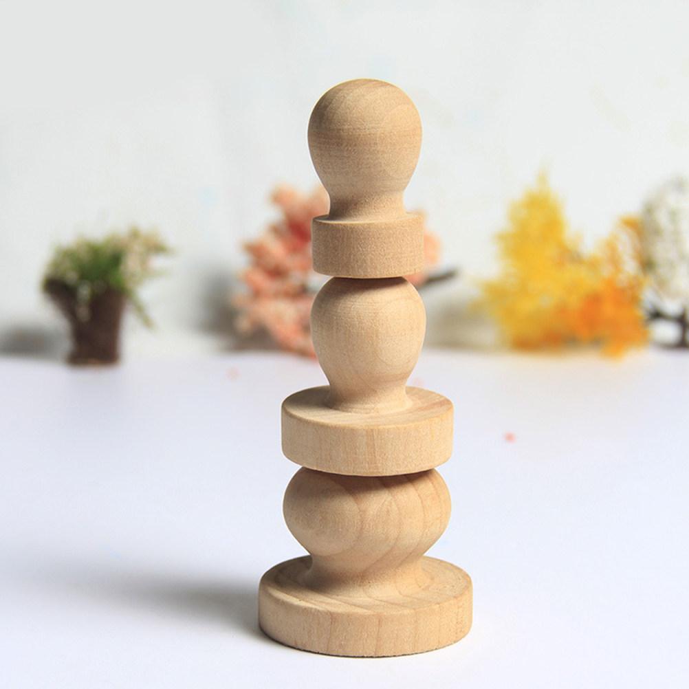 9Pcs Wooden Seal Stamp Set with Round Handle Natural Wood DIY Craft Stamp for Scrapbooking Greeting Cards Diary Entries Letters
